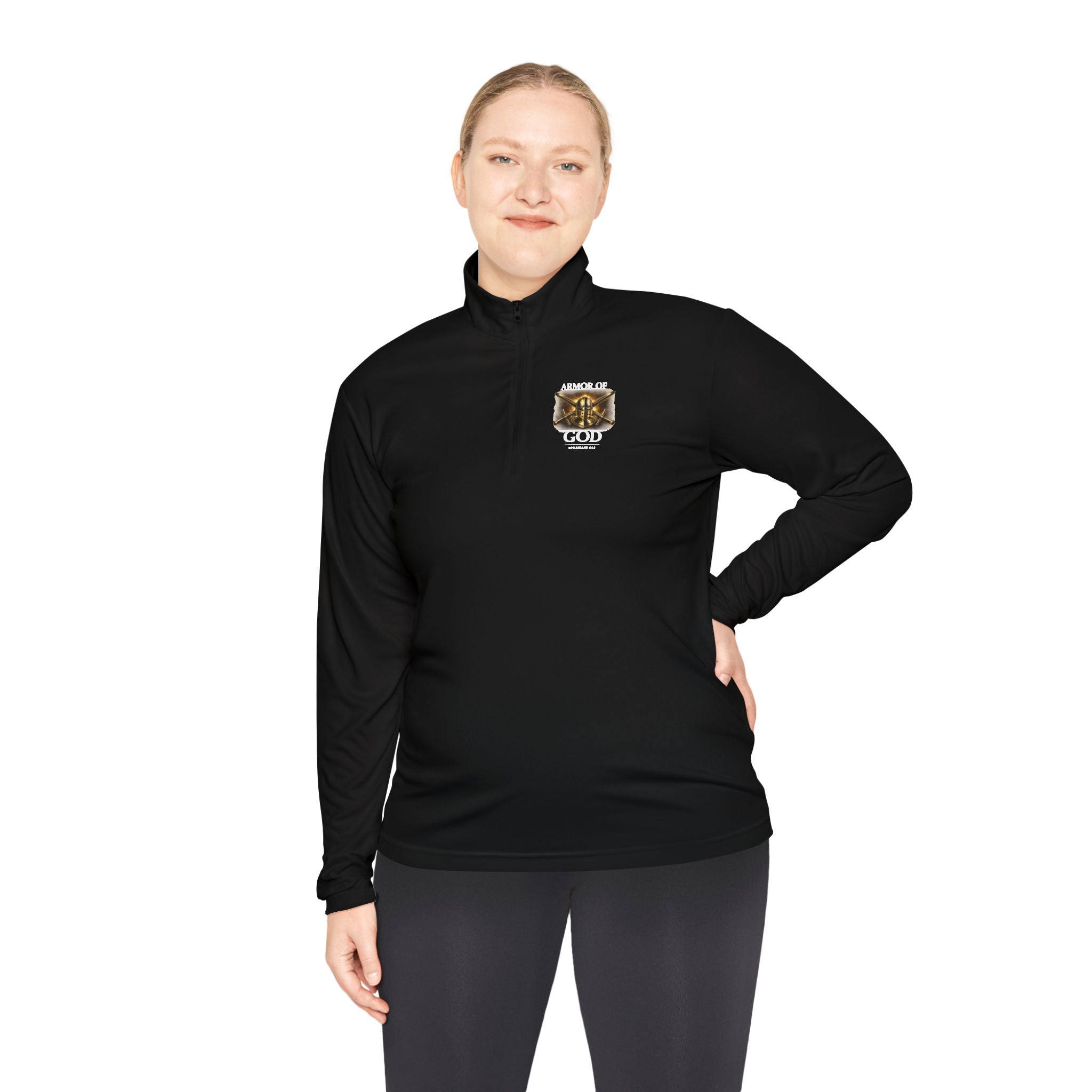 Discipline Built by Faith Quarter-Zip Pullover – Christian Performance Long Sleeve