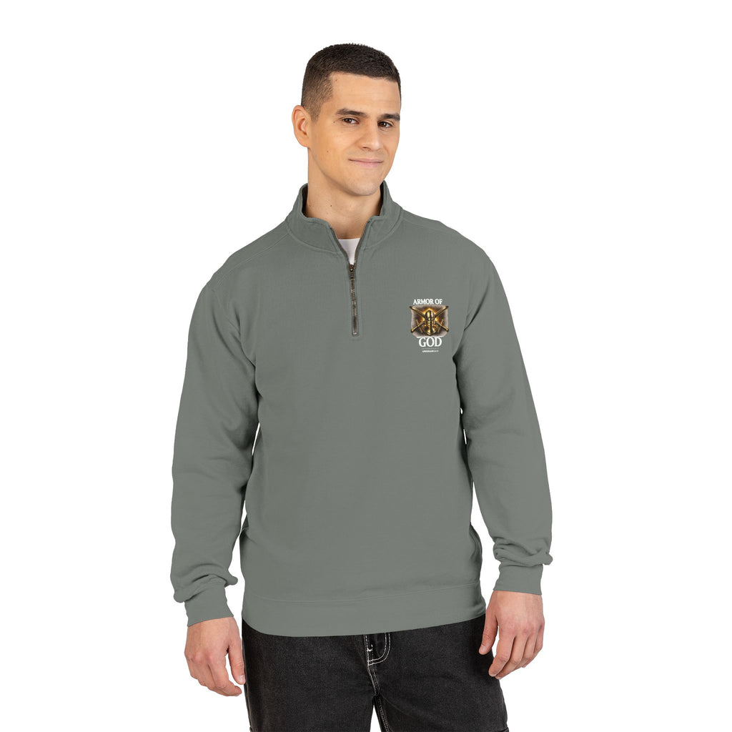 Discipline Endure Pain Built by Faith Quarter-Zip Sweatshirt – Christian Armor Pullover