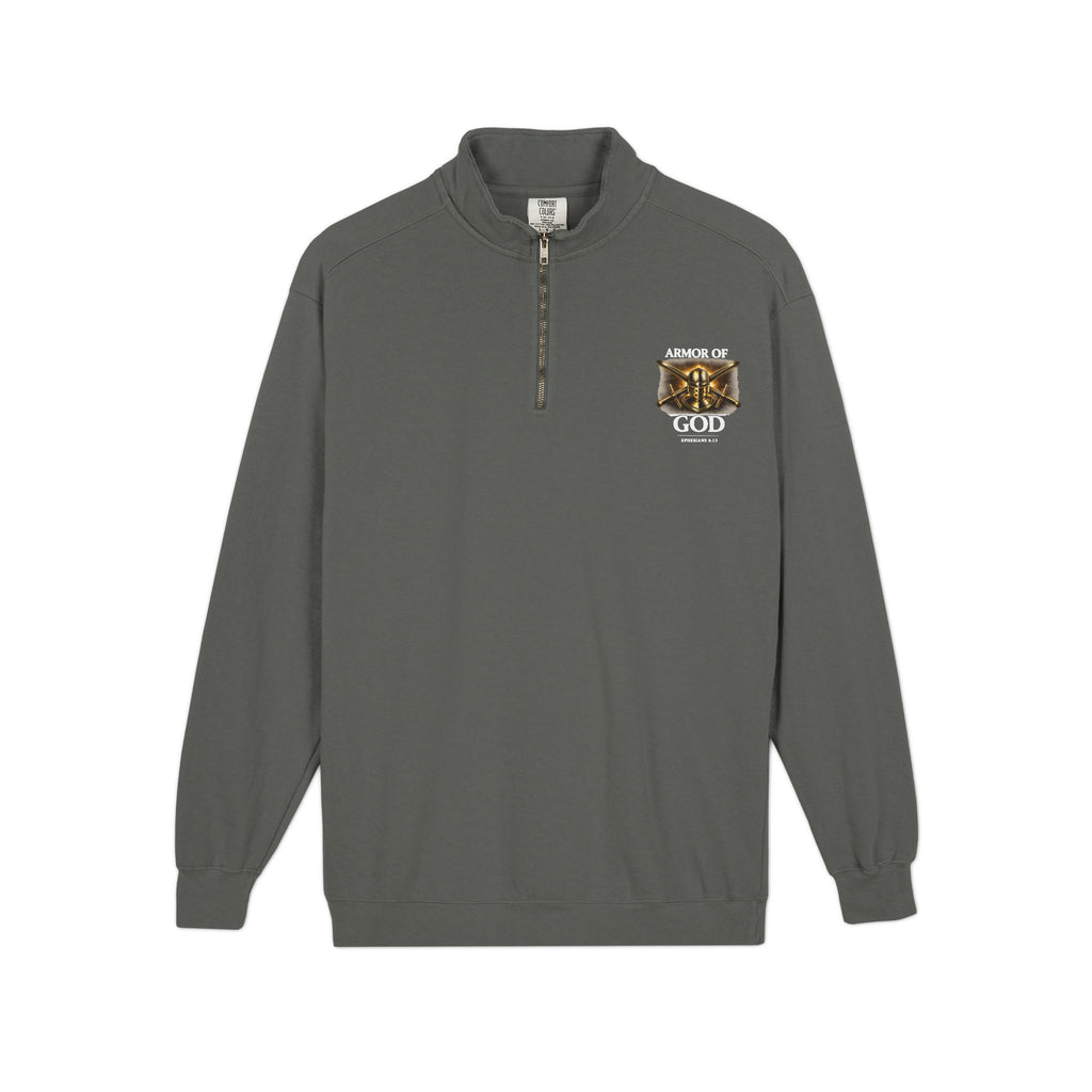 Discipline Endure Pain Built by Faith Quarter-Zip Sweatshirt – Christian Armor Pullover