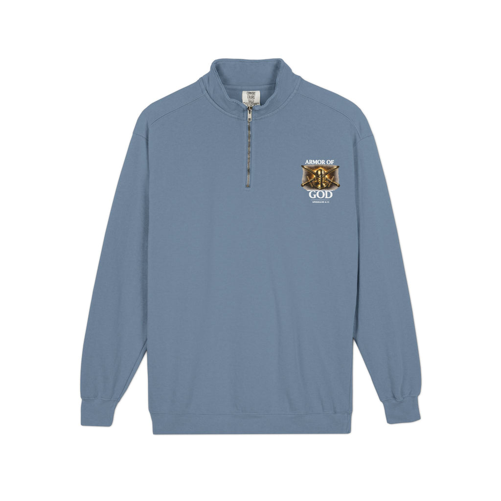 Discipline Endure Pain Built by Faith Quarter-Zip Sweatshirt – Christian Armor Pullover