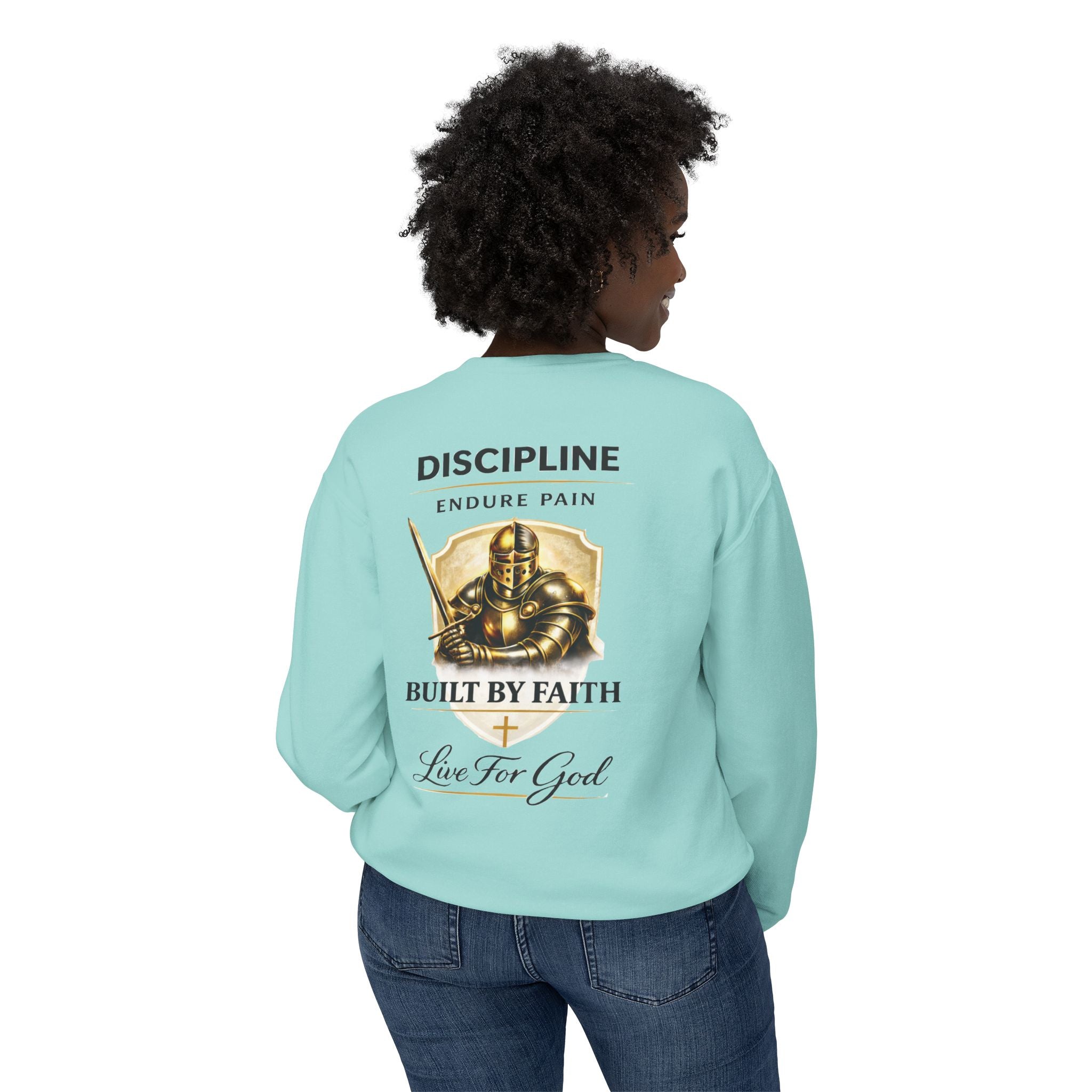 Discipline Built by Faith Sweatshirt – Armor of God Christian Crewneck