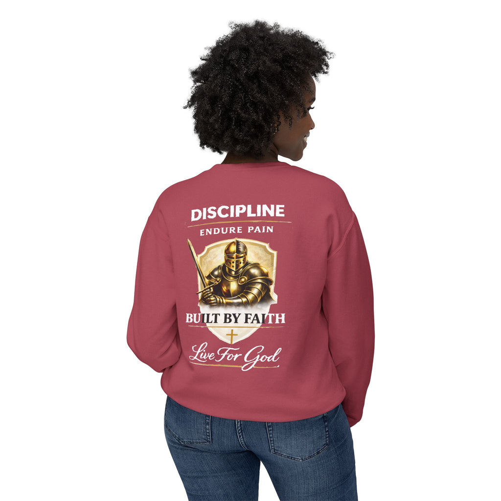 Discipline Built by Faith Sweatshirt – Armor of God Christian Crewneck