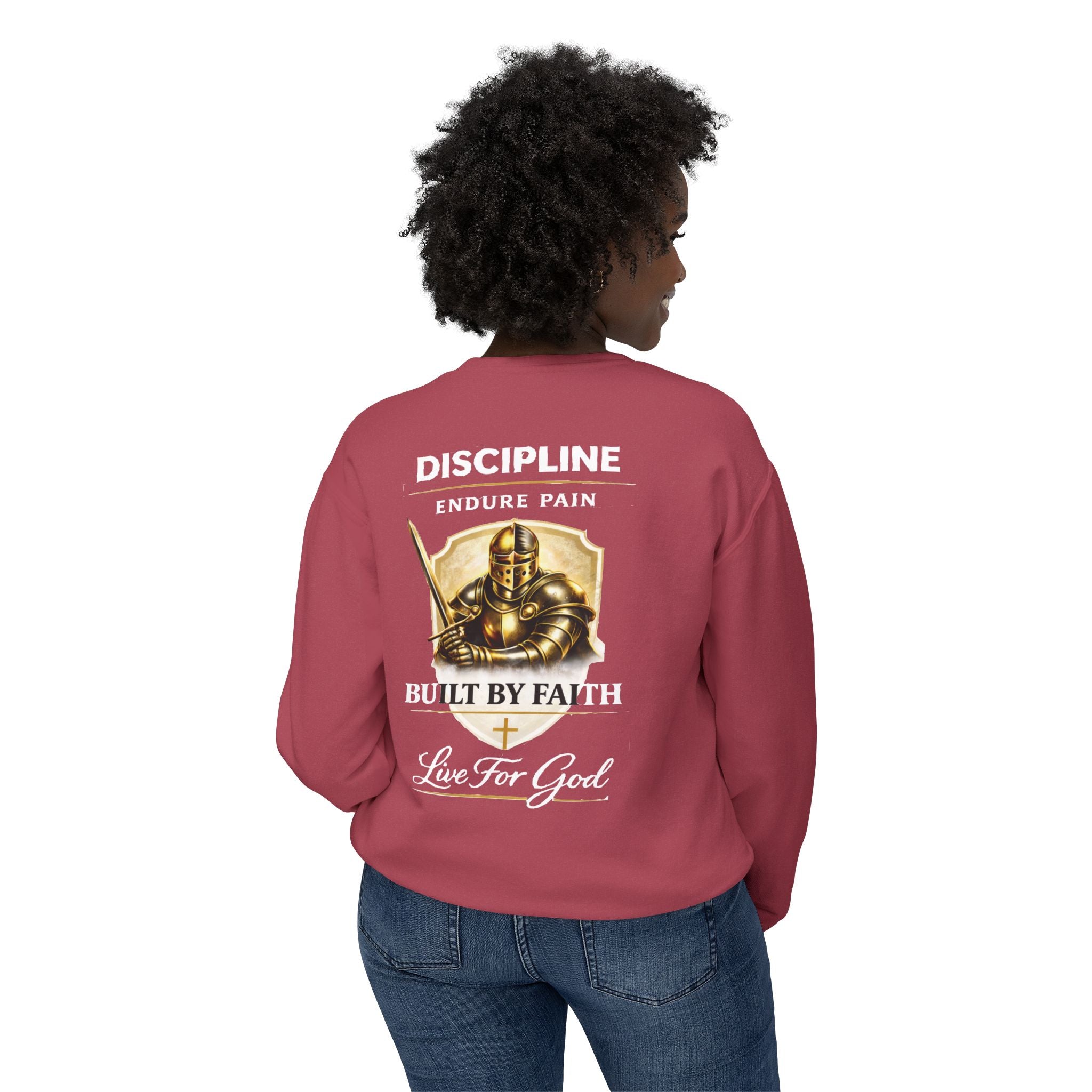 Discipline Built by Faith Sweatshirt – Armor of God Christian Crewneck