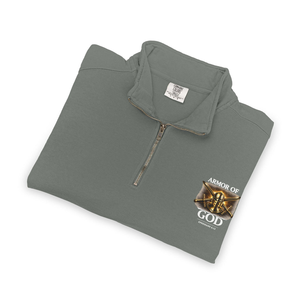 Discipline Endure Pain Built by Faith Quarter-Zip Sweatshirt – Christian Armor Pullover