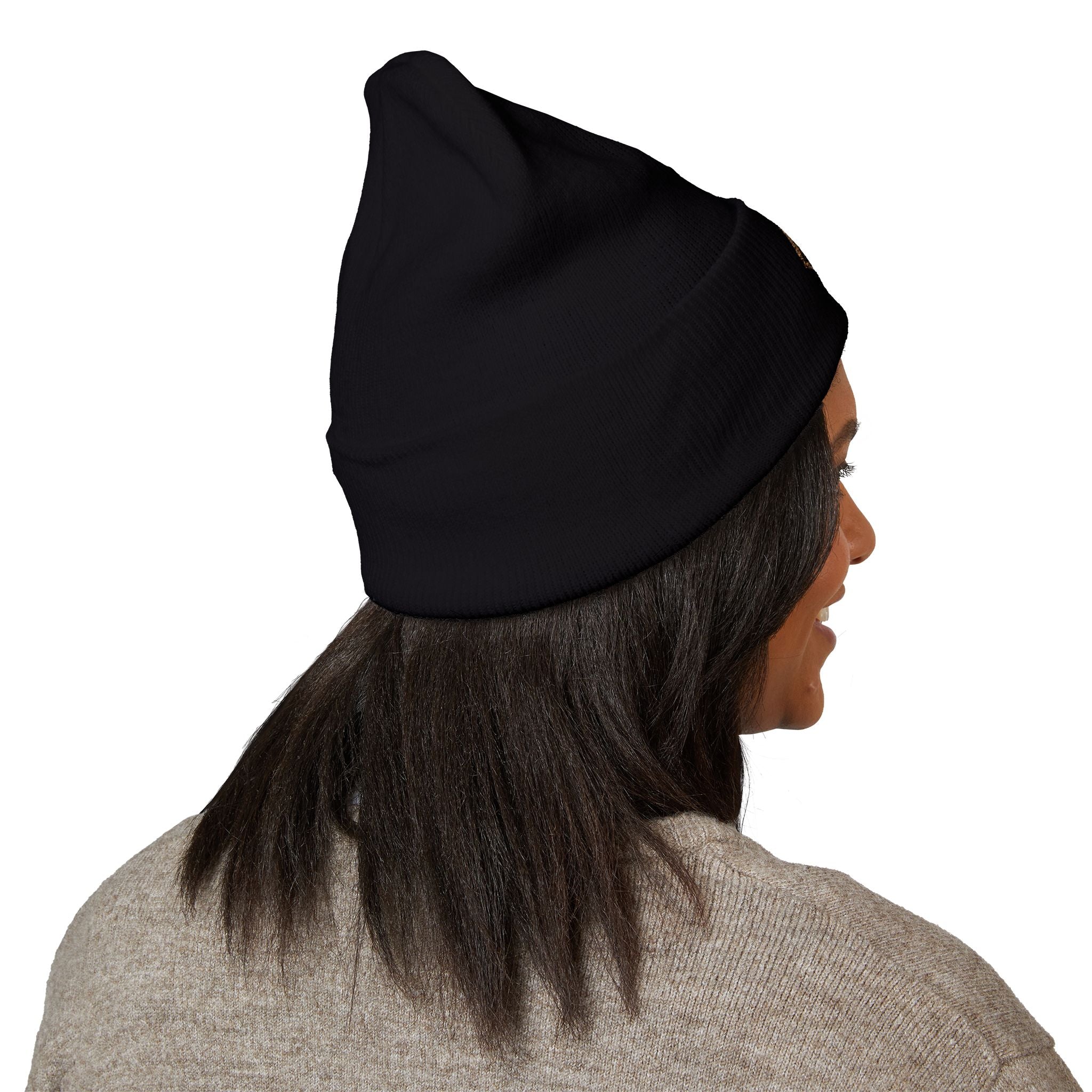 Armor of God Christian Beanie – Embroidered Lion Patch Cuffed Hat