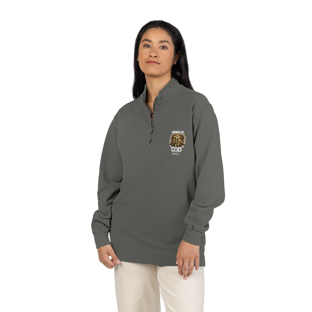 Discipline Endure Pain Built by Faith Quarter-Zip Sweatshirt – Christian Armor Pullover