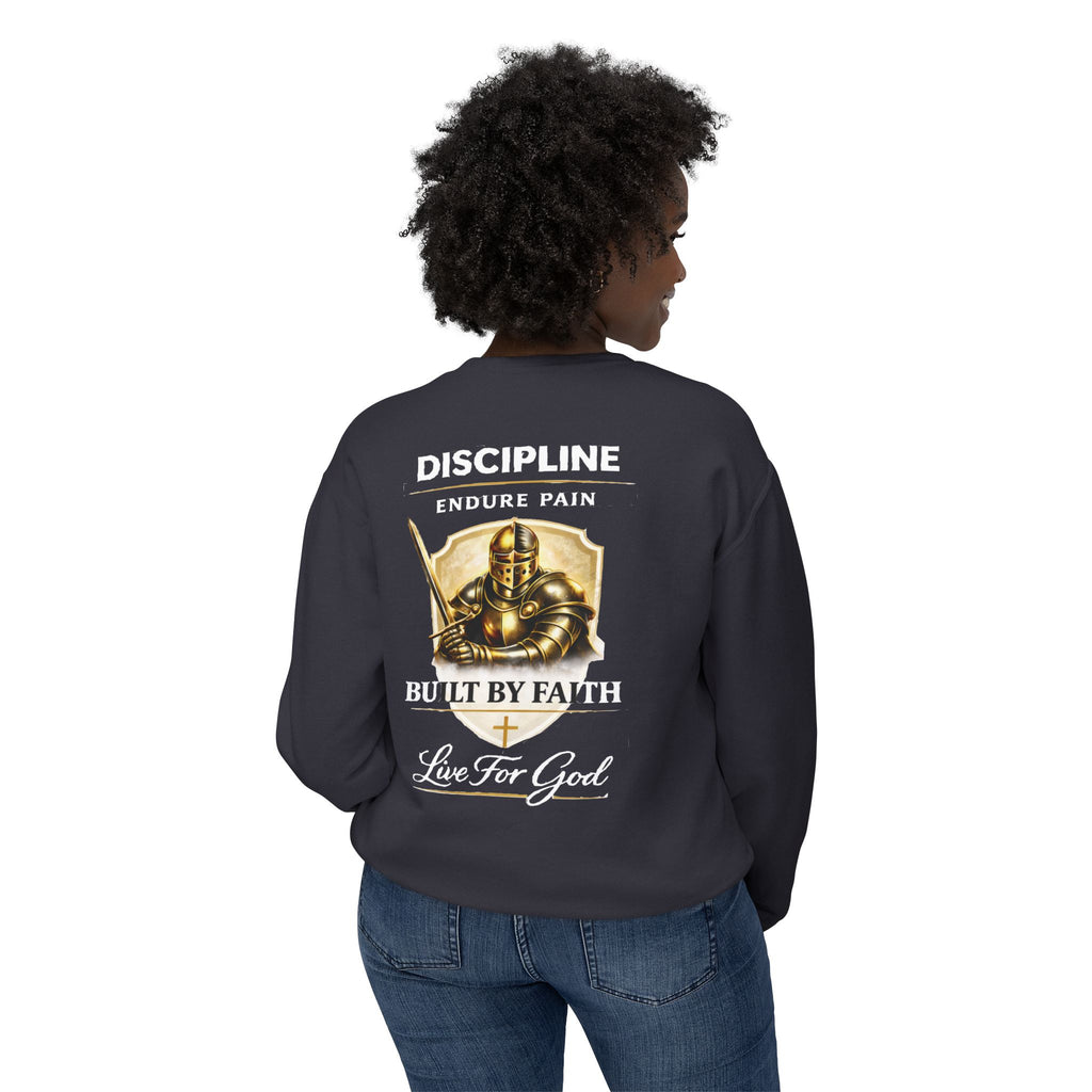 Discipline Built by Faith Sweatshirt – Armor of God Christian Crewneck
