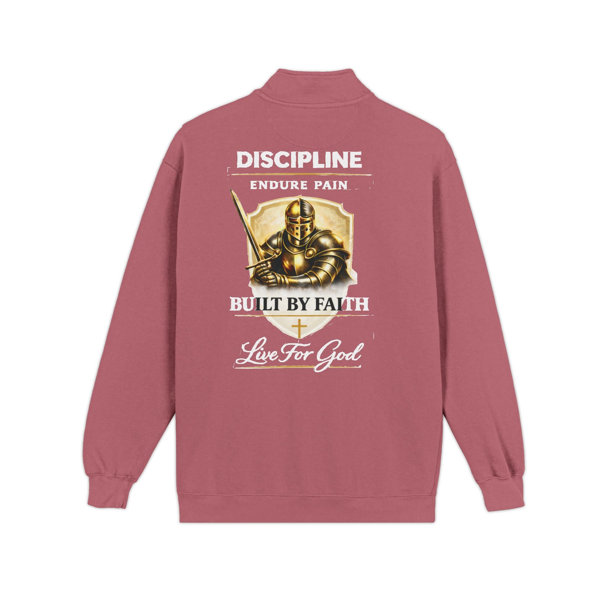 Discipline Endure Pain Built by Faith Quarter-Zip Sweatshirt – Christian Armor Pullover