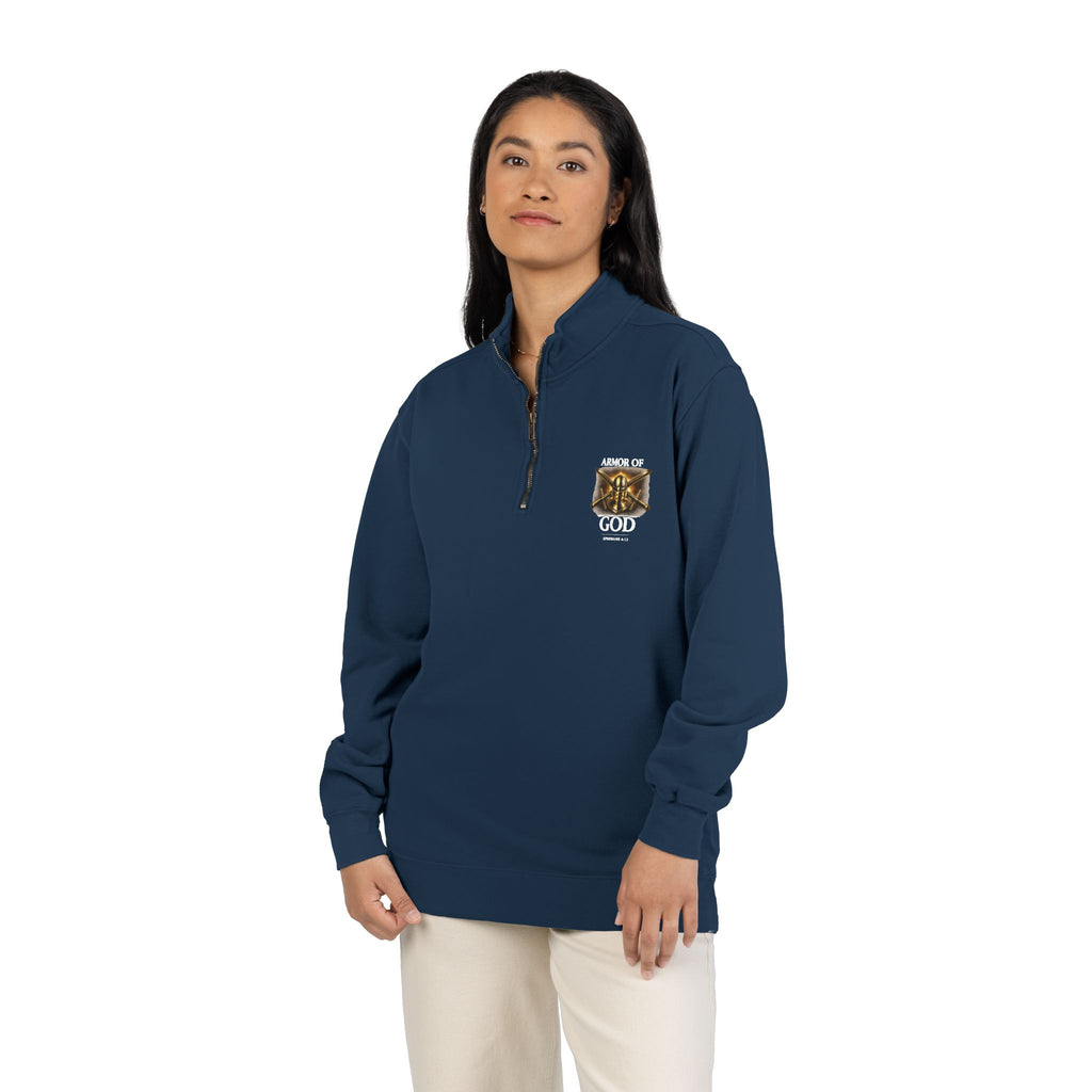 Discipline Endure Pain Built by Faith Quarter-Zip Sweatshirt – Christian Armor Pullover