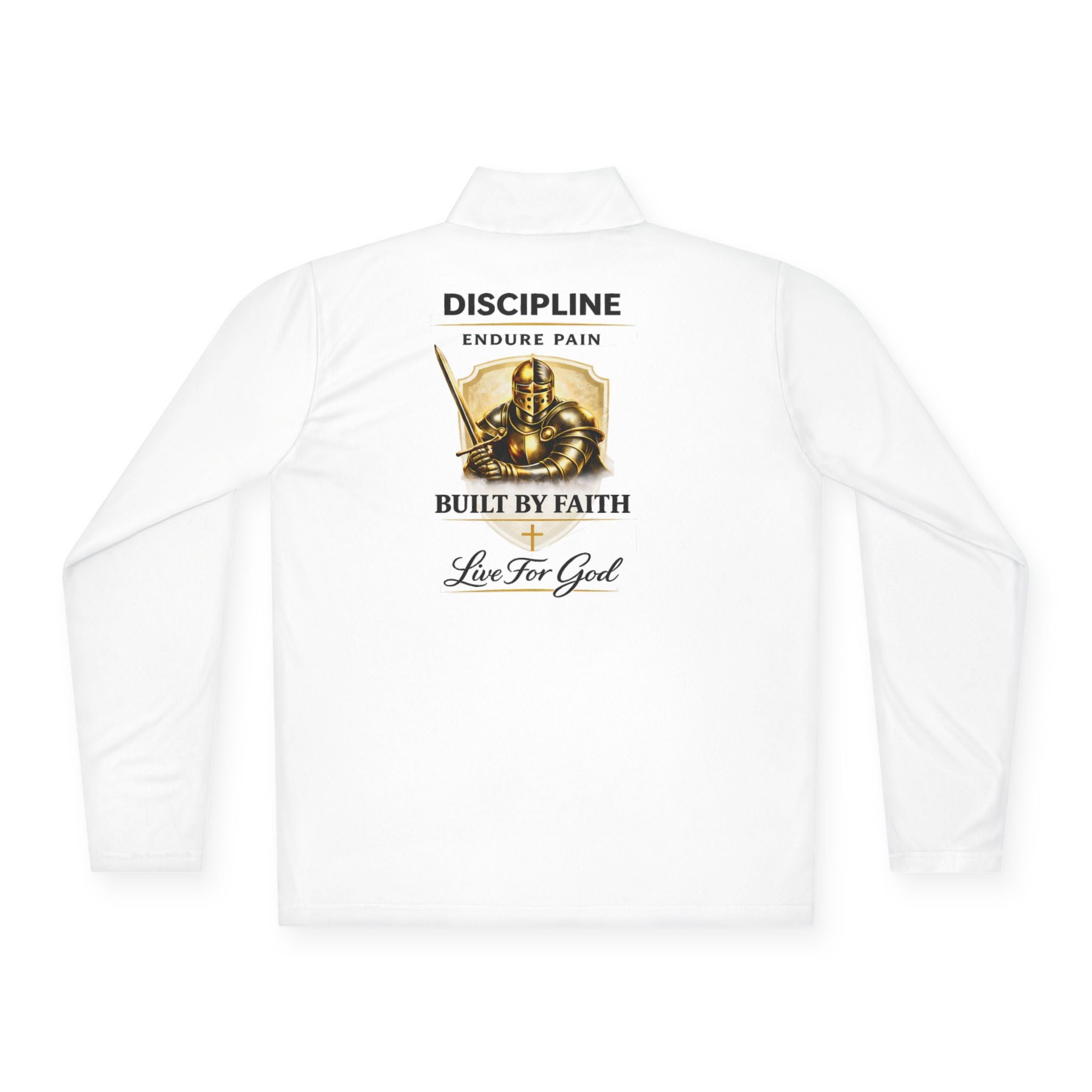 Discipline Built by Faith Quarter-Zip Pullover – Christian Performance Long Sleeve