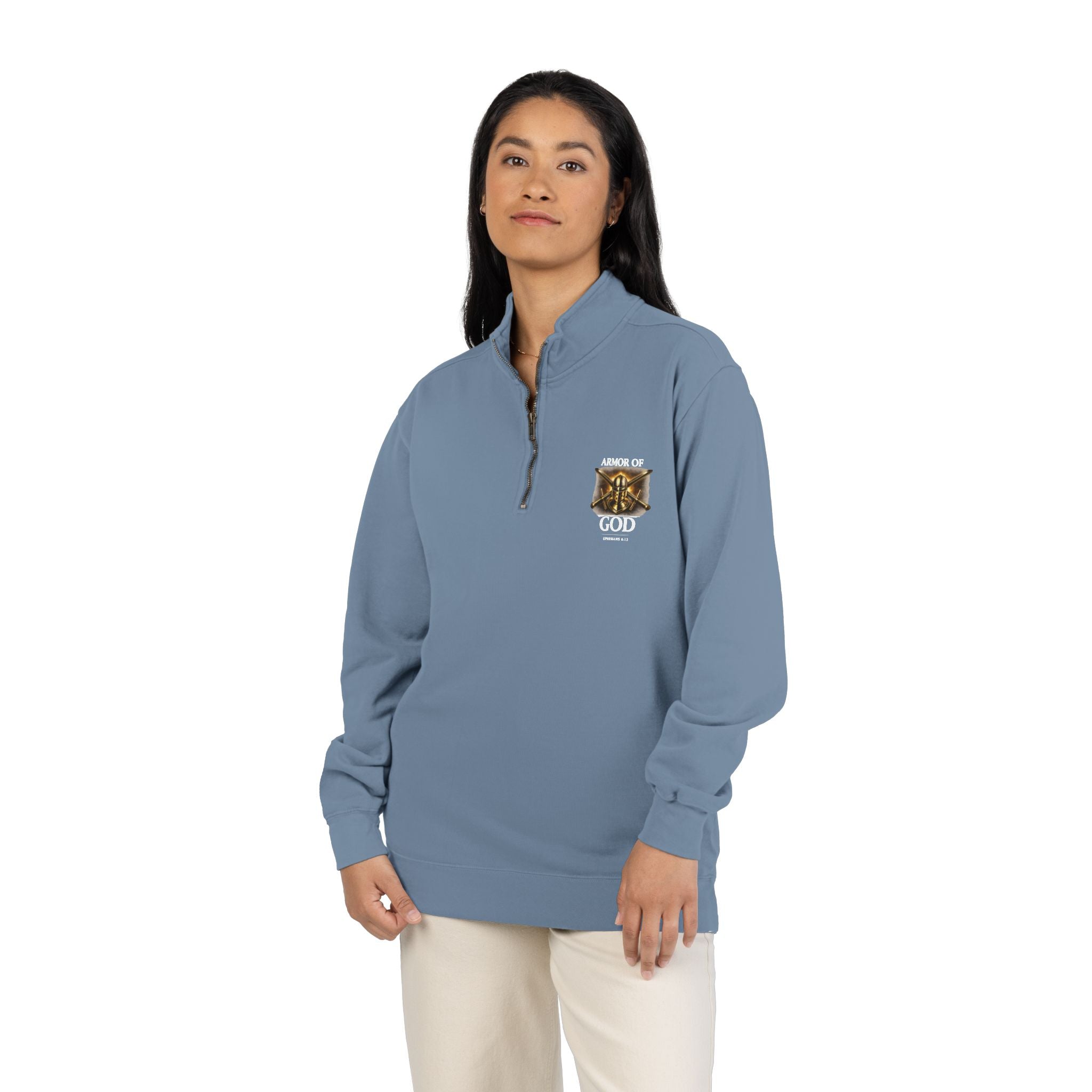 Discipline Endure Pain Built by Faith Quarter-Zip Sweatshirt – Christian Armor Pullover