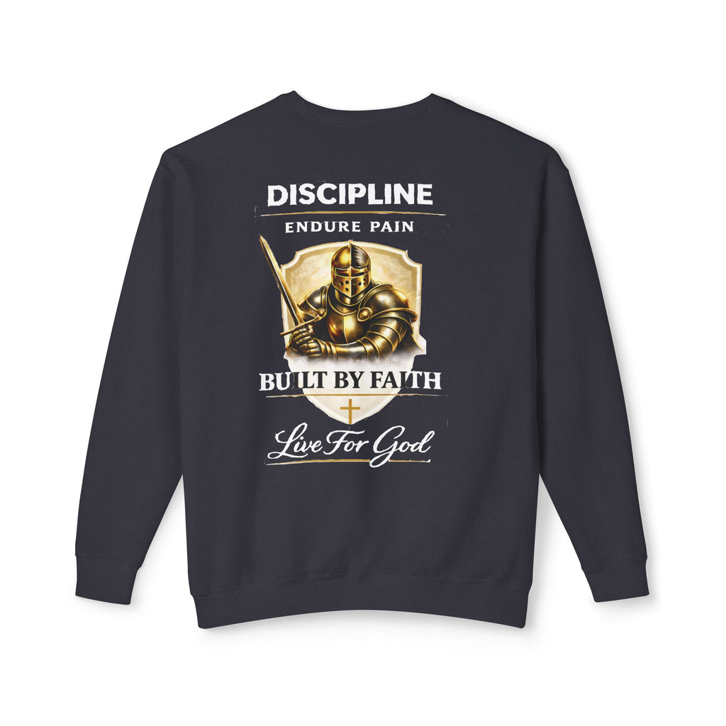 Discipline Built by Faith Sweatshirt – Armor of God Christian Crewneck
