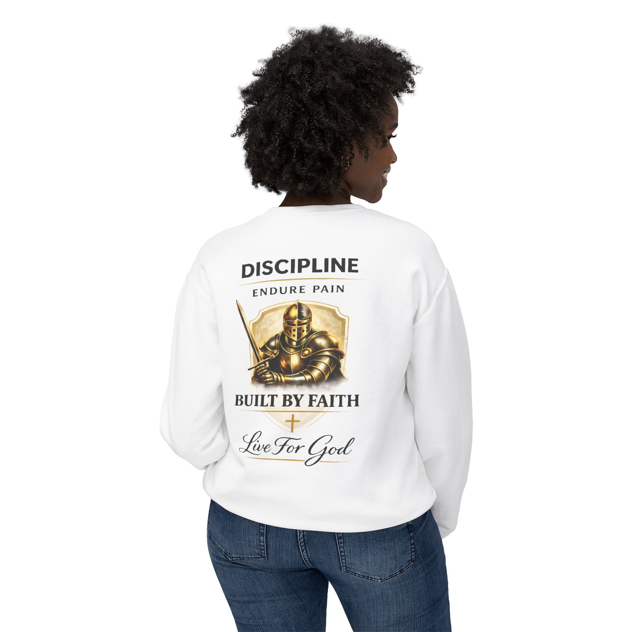 Discipline Built by Faith Sweatshirt – Armor of God Christian Crewneck