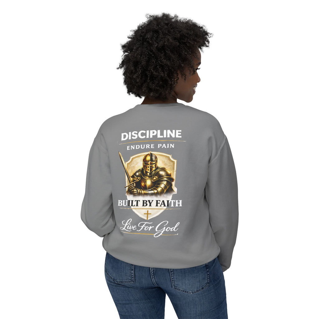 Discipline Built by Faith Sweatshirt – Armor of God Christian Crewneck