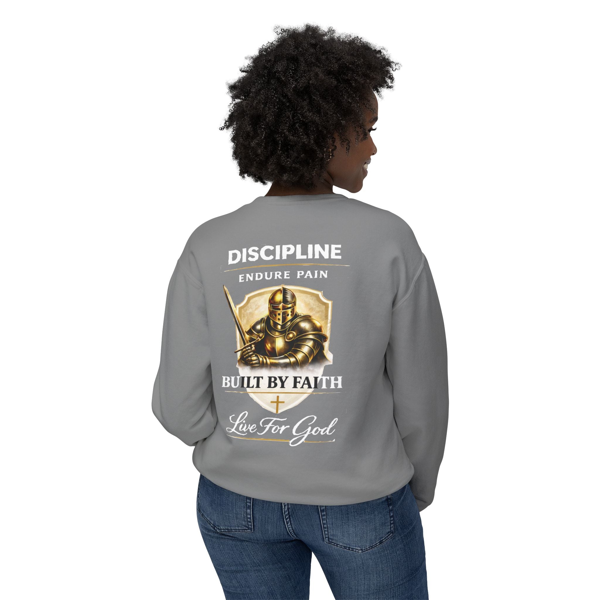 Discipline Built by Faith Sweatshirt – Armor of God Christian Crewneck