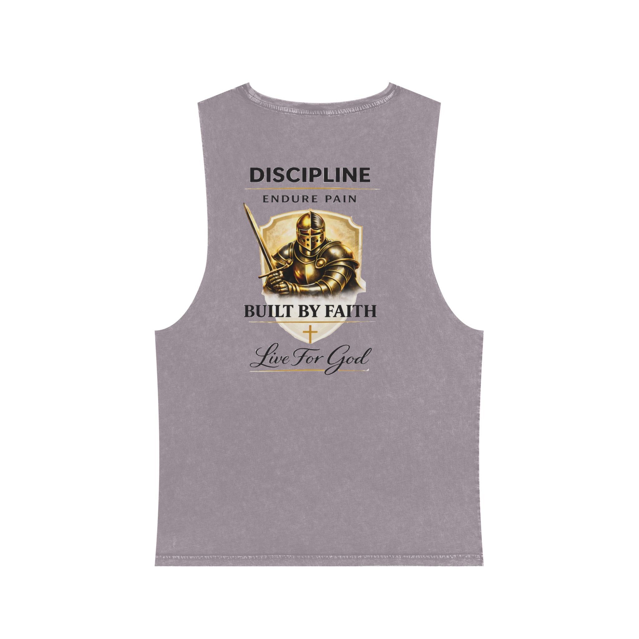 Discipline Live For God Stonewash Tank – Christian Faith Workout Tank Top