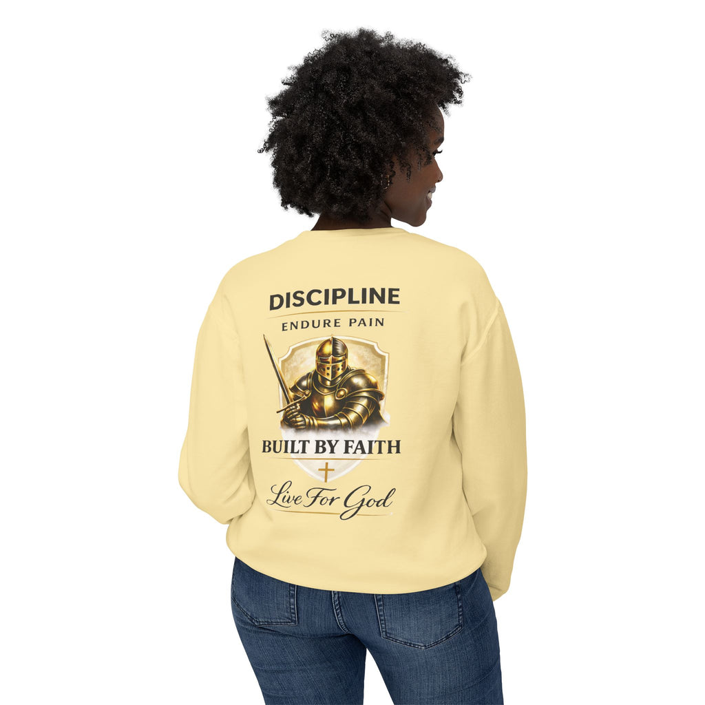 Discipline Built by Faith Sweatshirt – Armor of God Christian Crewneck