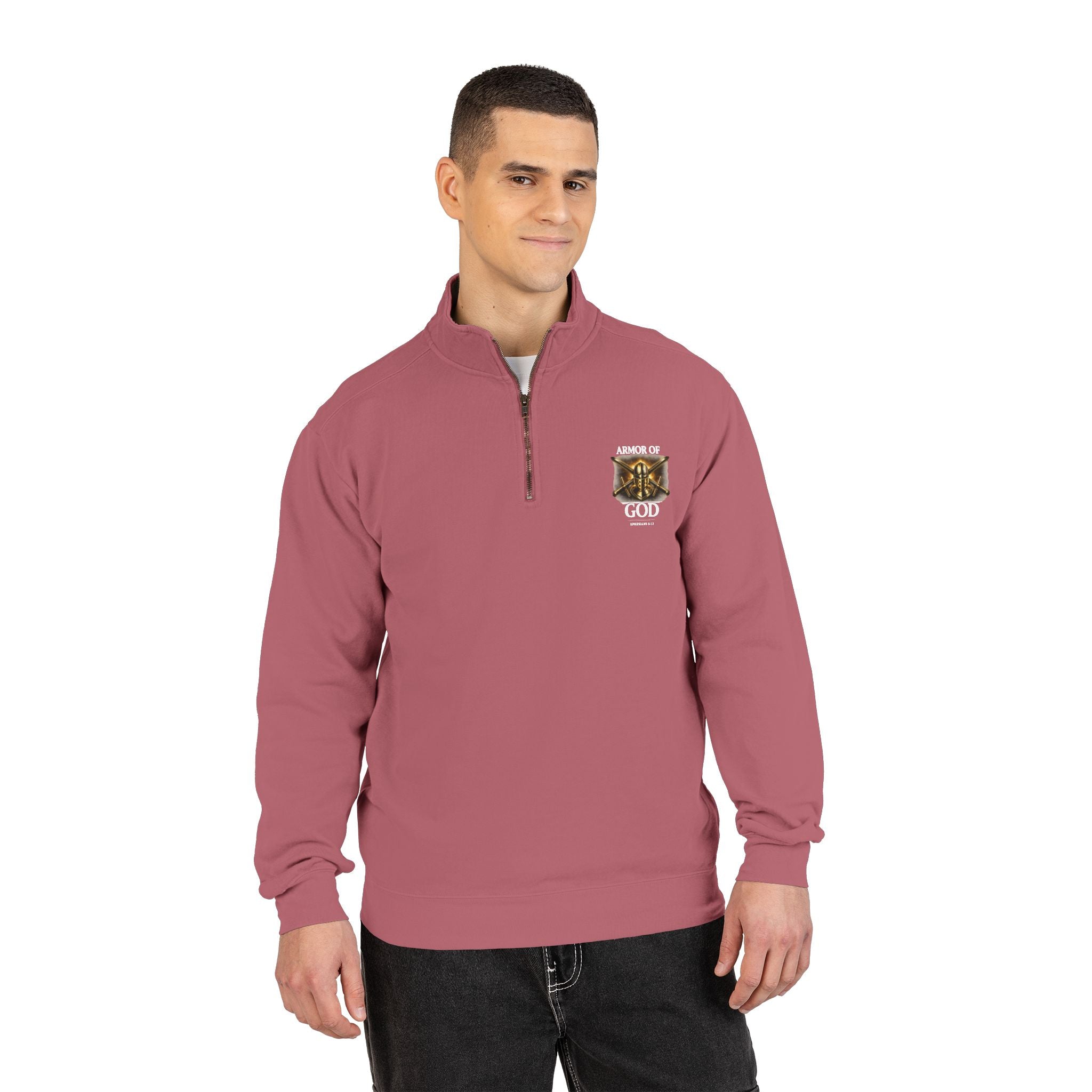 Discipline Endure Pain Built by Faith Quarter-Zip Sweatshirt – Christian Armor Pullover