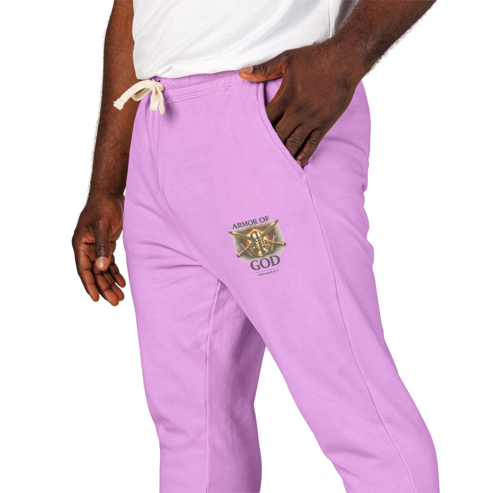 AMOR OF GOD Christian Sweatpants – Garment Dyed Faith Joggers for Men & Women