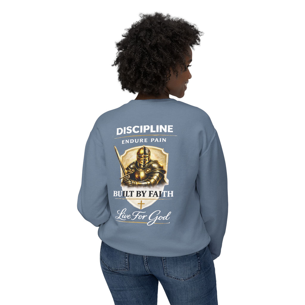 Discipline Built by Faith Sweatshirt – Armor of God Christian Crewneck