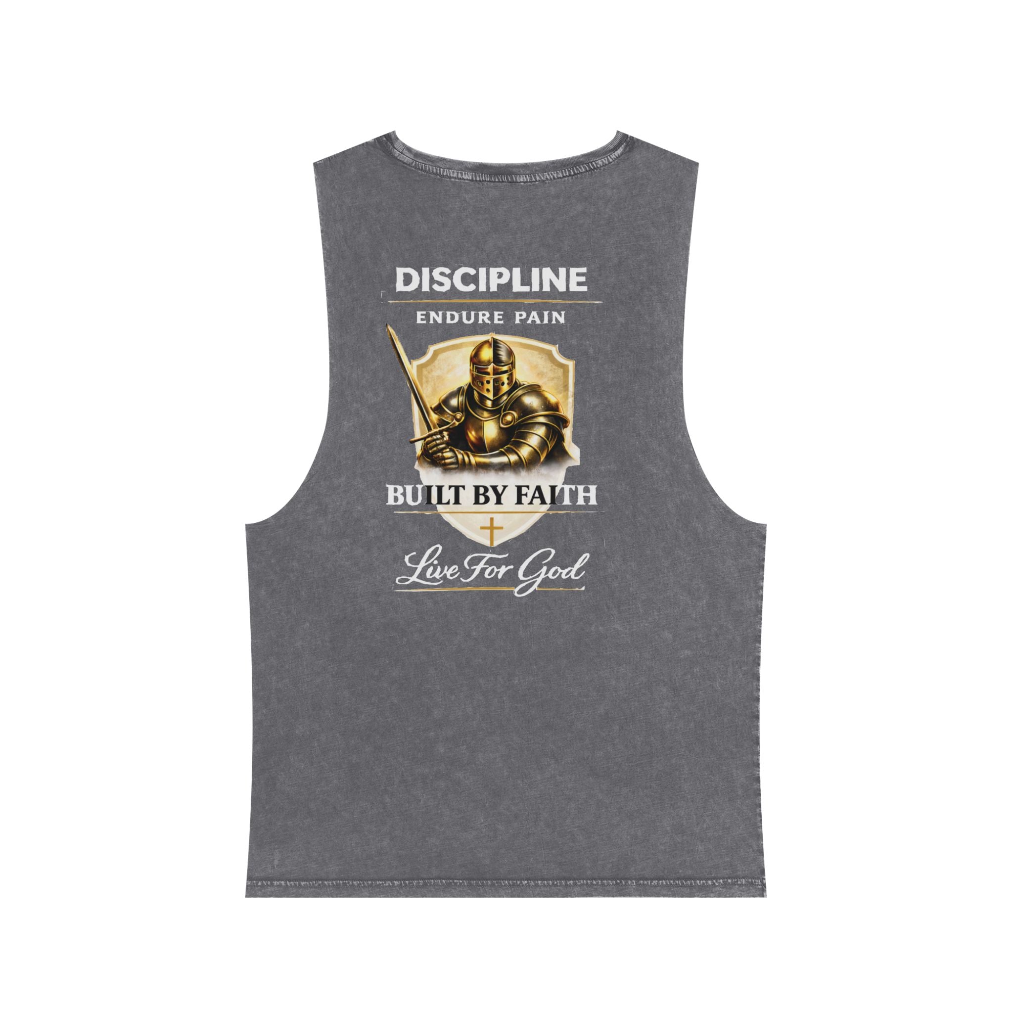 Discipline Live For God Stonewash Tank – Christian Faith Workout Tank Top