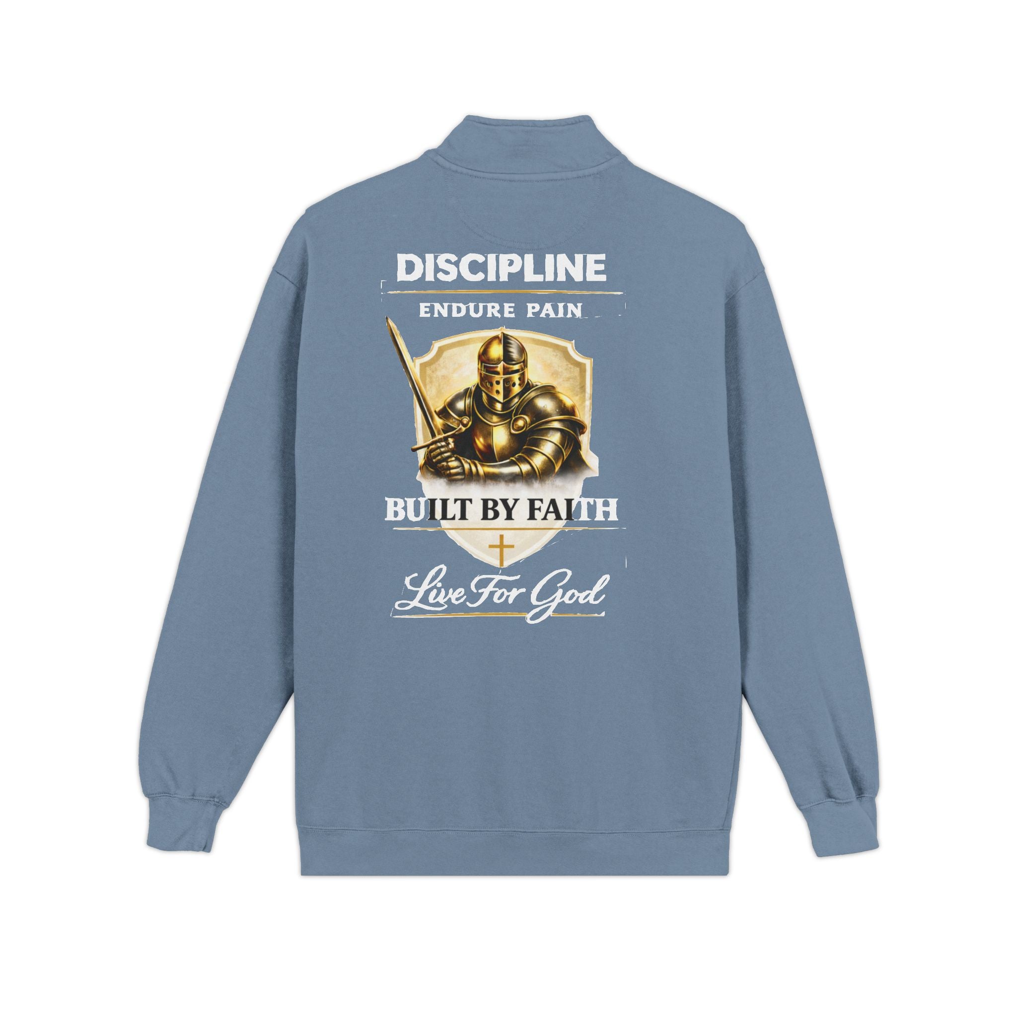 Discipline Endure Pain Built by Faith Quarter-Zip Sweatshirt – Christian Armor Pullover