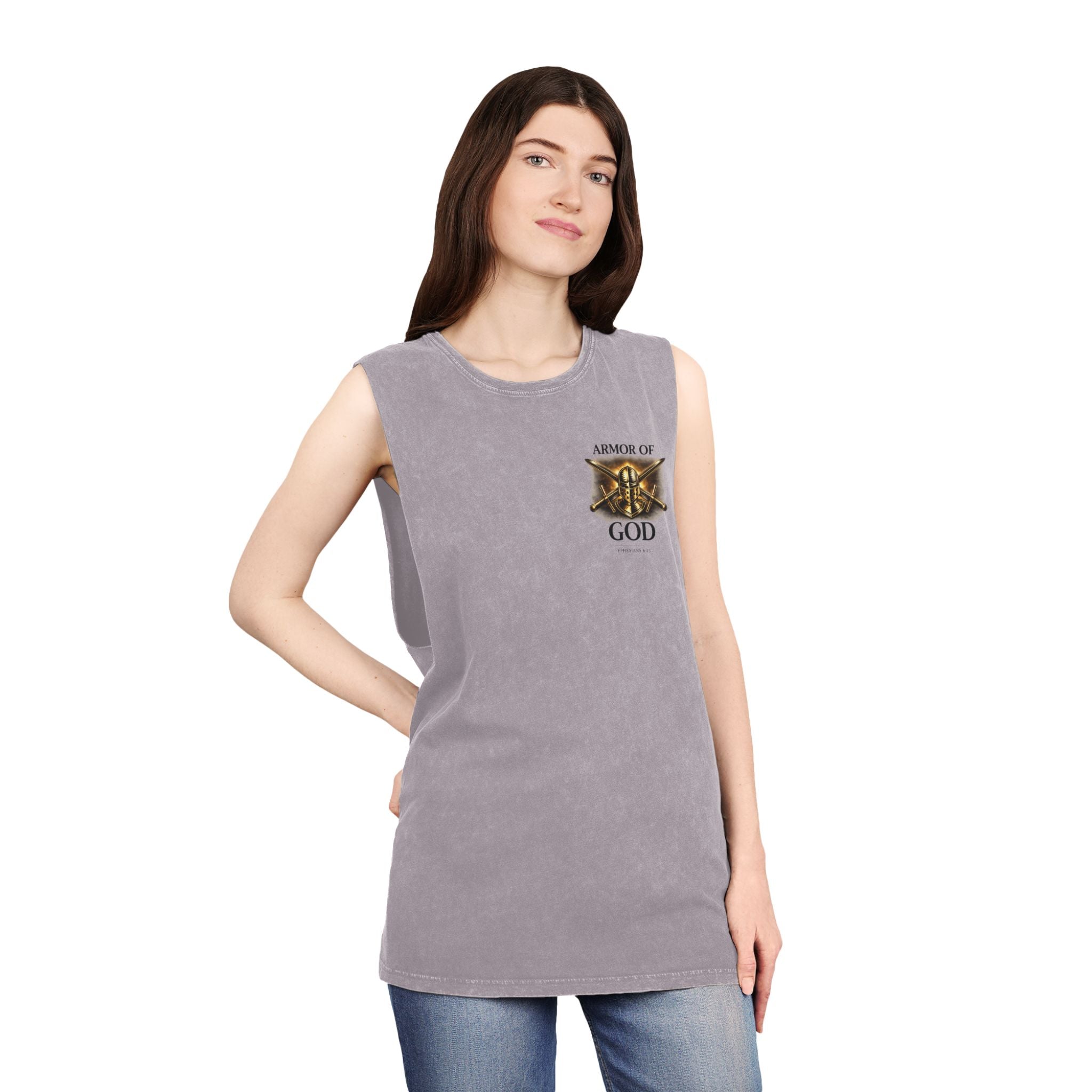 Discipline Live For God Stonewash Tank – Christian Faith Workout Tank Top