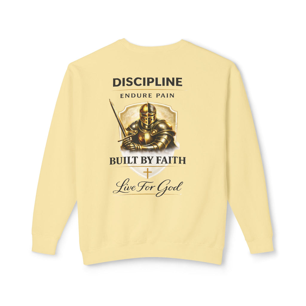 Discipline Built by Faith Sweatshirt – Armor of God Christian Crewneck
