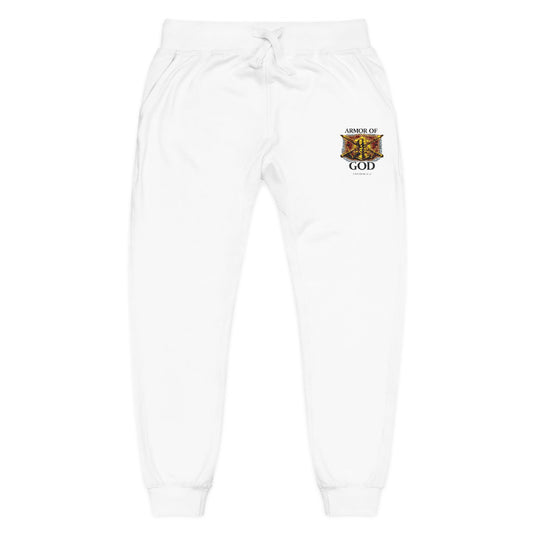 Christian embroidered fleece joggers